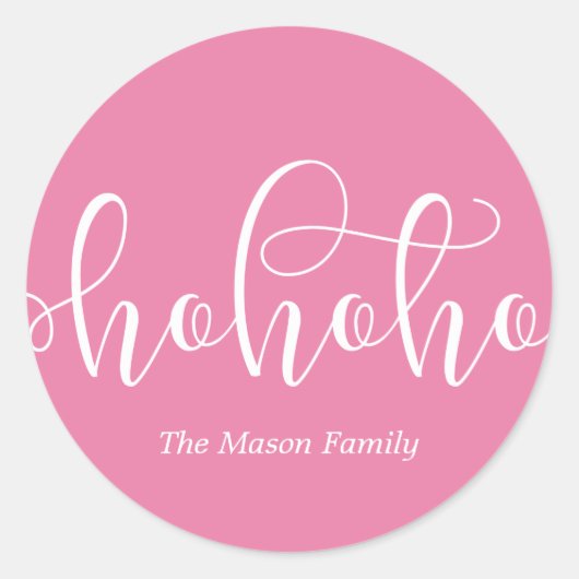 Sticker Rond Ho Ho Ho White Script (Devant)