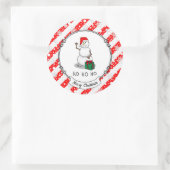 Sticker Rond Ho Ho Joyeux Noël Père Noël mignonne Snowman (Sac)