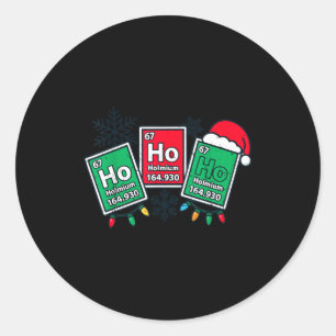 Sticker Rond Ho Ho Prof de Science Drôle Noël Chimie Jo