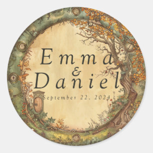 Sticker Rond Hobbiton Haven Mariage