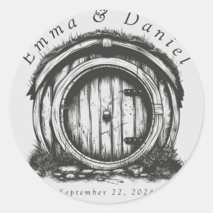 Sticker Rond Hobbiton Haven Mariage