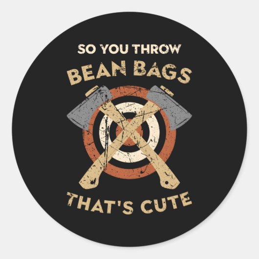 Sticker Rond Hobby Ax Throwing Chet Et Ax Lumberjack (Devant)