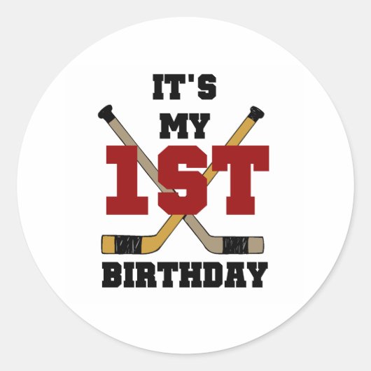 Sticker Rond Hockey 1er anniversaire (Devant)