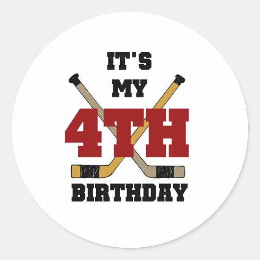 Sticker Rond Hockey 4e anniversaire (Devant)