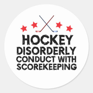 Sticker Rond Hockey Conduite Désordonnée Avec Le Contrôle