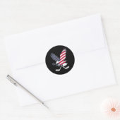Sticker Rond Hockey Drapeau Américain (Enveloppe)