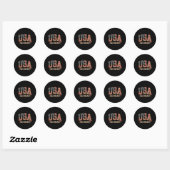 Sticker Rond Hockey Drapeau Américain (Feuille)
