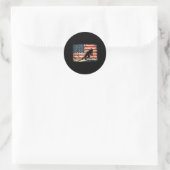 Sticker Rond Hockey drapeau américain (Sac)
