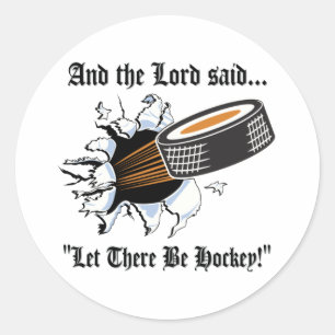 Sticker Rond Hockey drôle