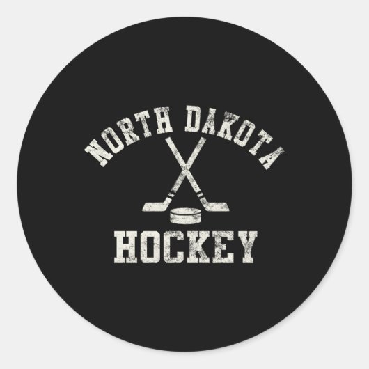 Sticker Rond Hockey du Dakota du Nord (Devant)
