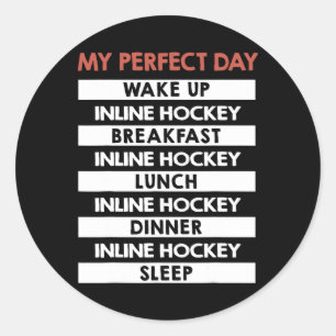 Sticker Rond Hockey en Ligne Ma Journée Parfaite Routine Quotid
