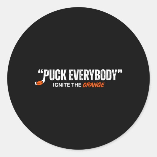 Sticker Rond Hockey Enforcer Orange 2 (Devant)