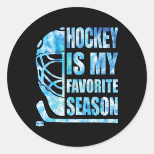 Sticker Rond Hockey Est Ma Saison Préférée Drôle Jeunesse Femme