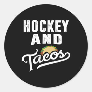 Sticker Rond Hockey et Tacos Papa Garçons Joueur de glace enfan