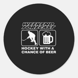 Sticker Rond Hockey | Hockey Avec Une Chance De Bière