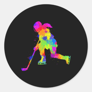 Sticker Rond Hockey Hockey sur glace Filles Femmes Jeunesse Enf