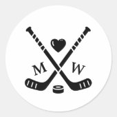 Sticker Rond Hockey Love (Devant)