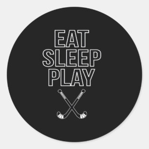Sticker Rond Hockey Mangez, Dormez Et Jouez Au Hockey