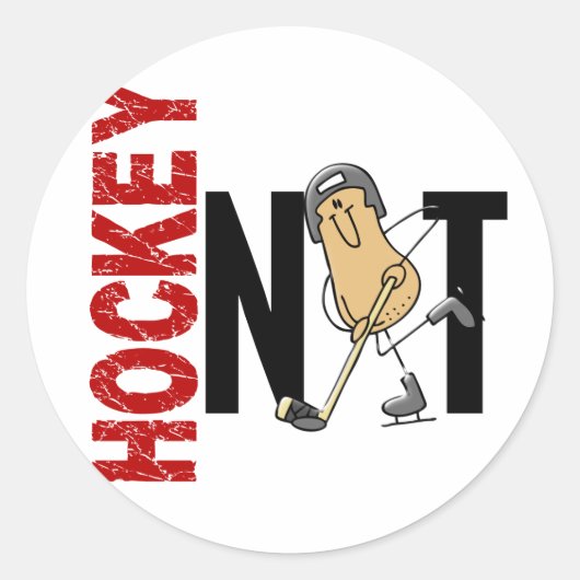 Sticker Rond Hockey Nut 1 (Devant)