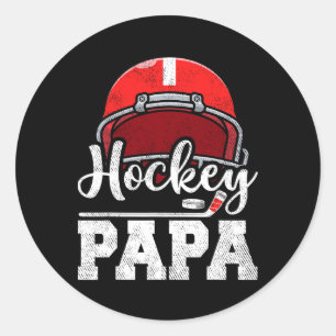 Sticker Rond Hockey Papa Joueur Joueur Jour Fête des pères