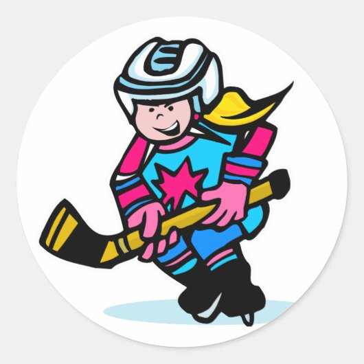 Sticker Rond Hockey pour filles (Devant)