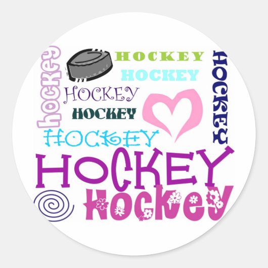 Sticker Rond Hockey répétitif (Devant)