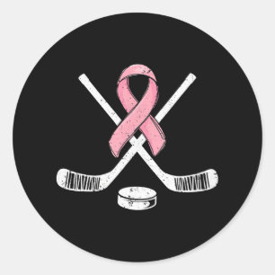 Sticker Rond Hockey rose Ruban Brebis Sensibilisation au cancer