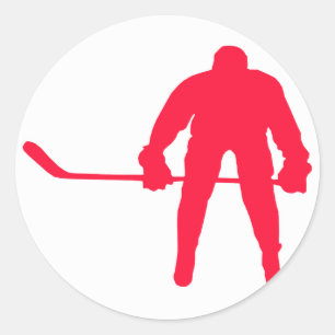Sticker Rond Hockey rouge écarlate
