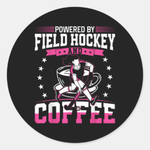 Sticker Rond Hockey sur gazon Café Propulsé Par Hockey sur gazo