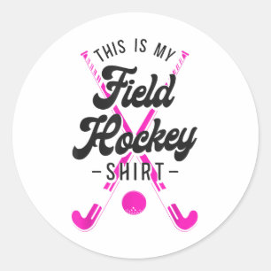 Sticker Rond Hockey sur gazon C'est mon maillot de hockey sur g