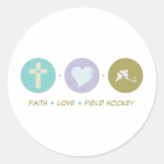 Sticker Rond Hockey sur gazon Faith Love (Devant)