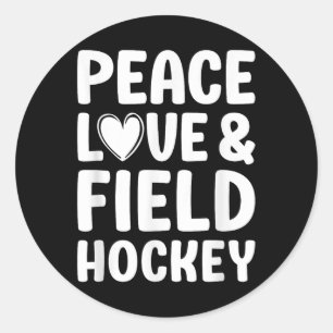 Sticker Rond Hockey sur gazon J'adore le hockey sur gazon
