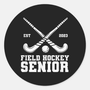 Sticker Rond Hockey sur gazon Joueur de hockey senior Diplômé