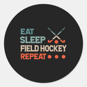 Sticker Rond Hockey sur gazon Manger Dormir Hockey sur gazon Ré