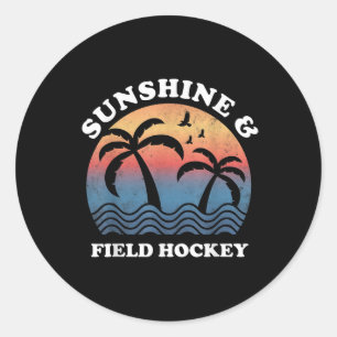 Sticker Rond Hockey sur gazon - Sunshine et hockey sur gazon Fu
