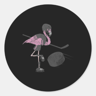 Sticker Rond Hockey sur glace amusant - Joueur de hockey sur Fl