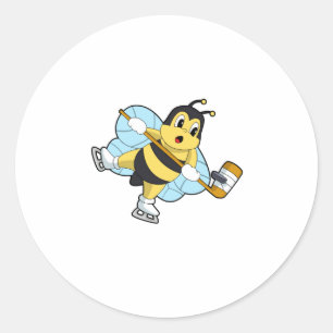 Sticker Rond Hockey sur glace Bee Hockey sur glace