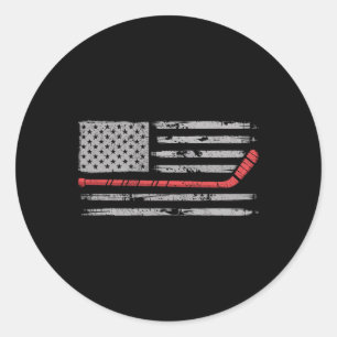 Sticker Rond Hockey sur glace de surface Drapeau Américain Shin