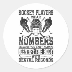 Sticker Rond Hockey sur glace Les joueurs de hockey vintage por