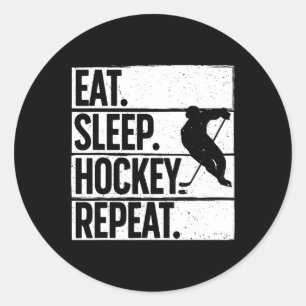 Sticker Rond Hockey sur glace mignon pour hommes femmes amateur