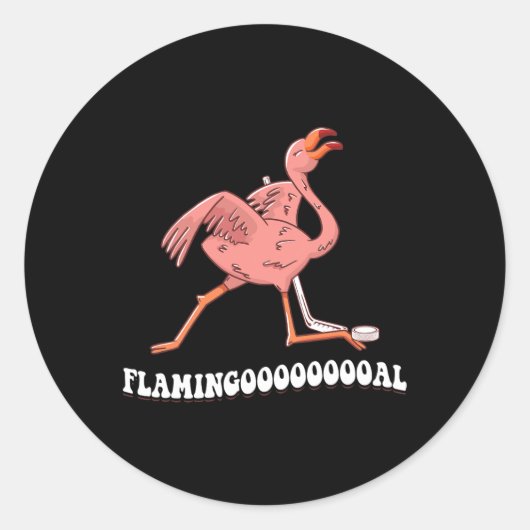 Sticker Rond Hockey sur glace sur Flamant rose flambant (Devant)