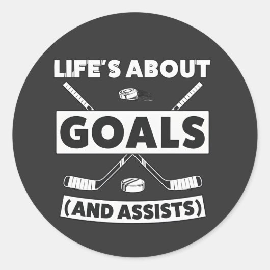 Sticker Rond Hockey Team Spirit Quote Tee (Devant)