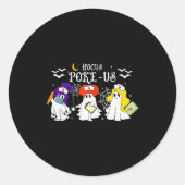 Sticker Rond Hocus Ke-us Witch Nurse Halloween Medical Lab Tech (Devant)