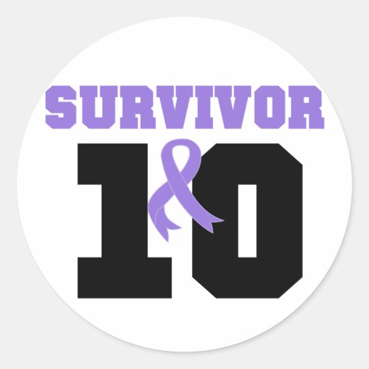 Sticker Rond Hodgkins Lymphoma Survivant 10 ans (Devant)