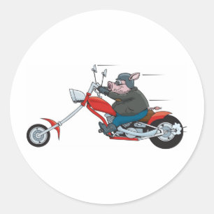 Sticker Rond Hog Biker