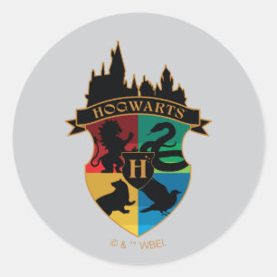 Sticker Rond HoGWARTS™ Castle Crest House Insigne de fierté