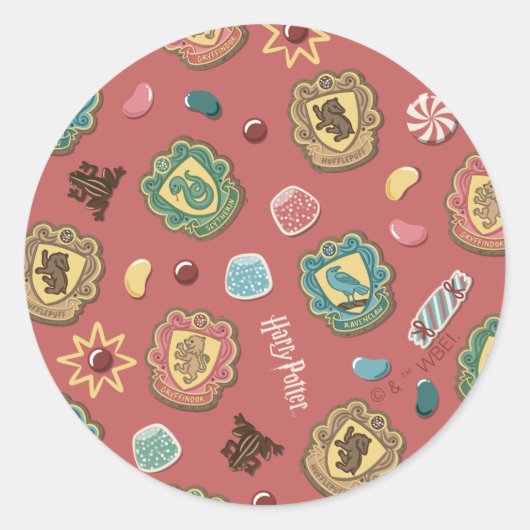 Sticker Rond HOGWARTS™ Maisons Motif de biscuits de vacances (Devant)