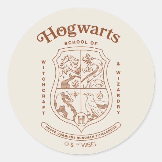 Sticker Rond HOGWARTS™ School of Witchcraft and Wizardry Crest (Devant)