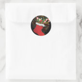 Sticker Rond HoHo ! Merry Christmas TOXITS et Happy New Year (Sac)
