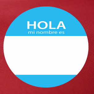 Sticker Rond Hola Mi Nombre Es - hello